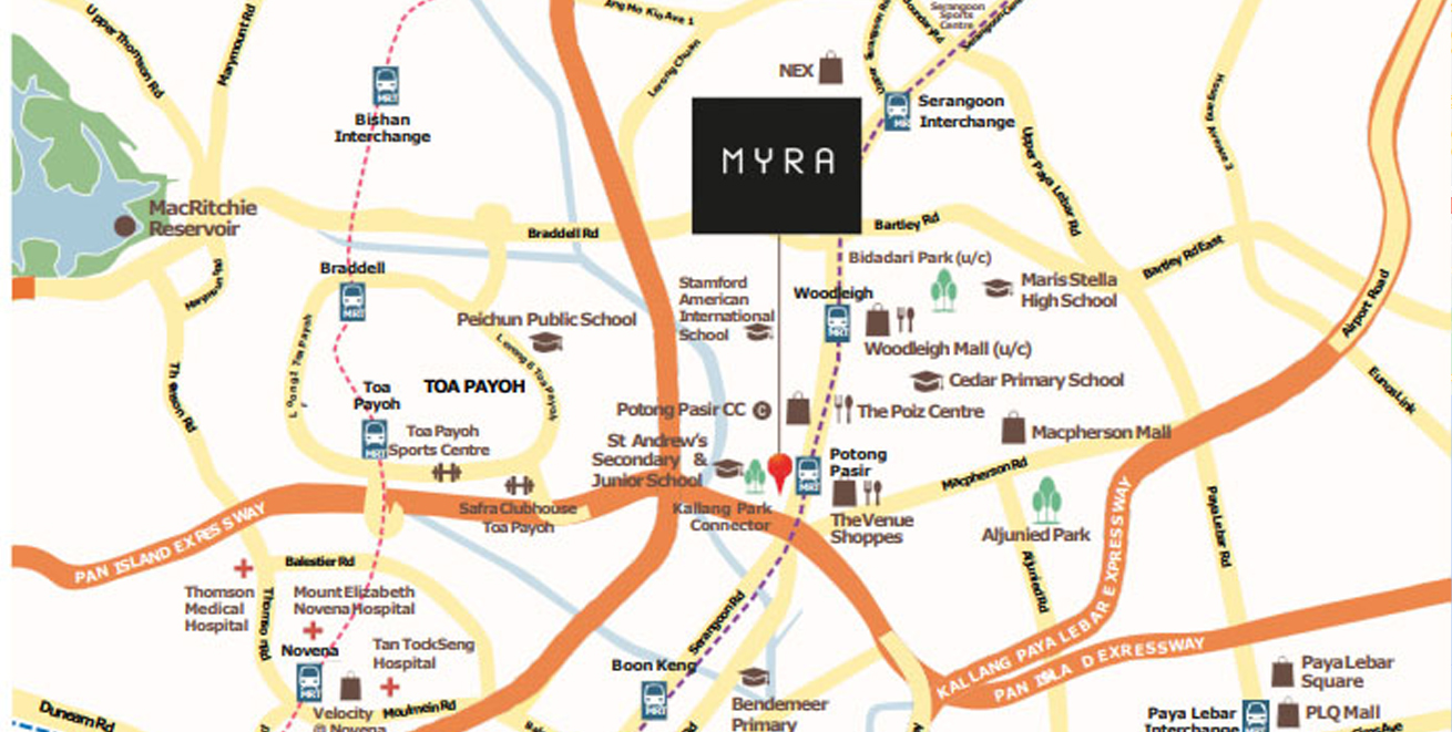 Myra condo location map